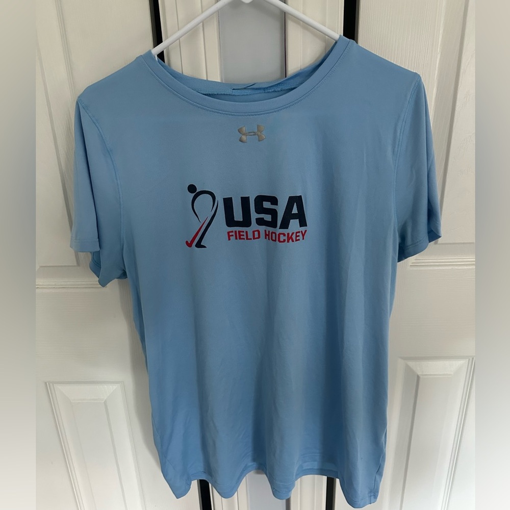 XL light blue under amor USA Field Hockey tee shirt